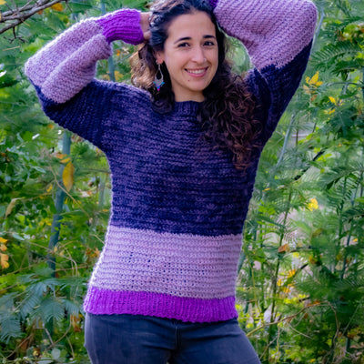 Kellü Sweater Manga Globo Morado