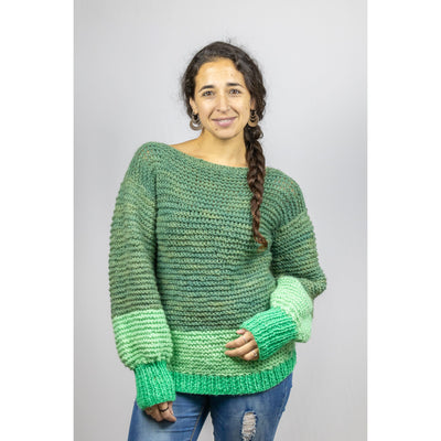 Kellü Sweater Manga Globo Verde Oscuro