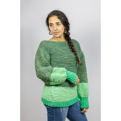 Kellü Sweater Manga Globo Verde Oscuro